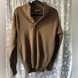 Brown Button-Up Men's Sweater size large